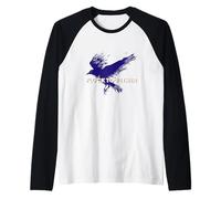 Silhouette Grunge d'un Corbeau avec Le Texte floqué Ensemble Manche Raglan