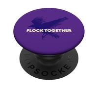 Silhouette Grunge d'un Corbeau avec Le Texte floqué Ensemble PopSockets PopGrip Adhésif