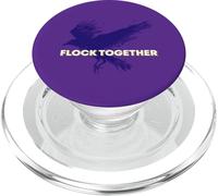 Silhouette Grunge d'un Corbeau avec Le Texte floqué Ensemble PopSockets PopGrip pour MagSafe