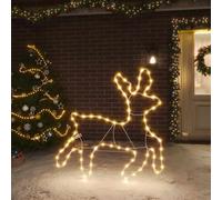 Silhouette LED renne, 72 LED blanc chaud, 57 x 55 x 4,5 cm, décoration de Noël résistante aux intempéries pour l'intérieur et l'extérieur, économie d'énergie