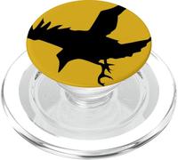 Silhouette Minimaliste de Corbeau ou de Corbeau en vol PopSockets PopGrip pour MagSafe