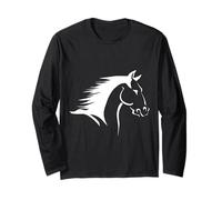 Silhouette Moderne de tête de Cheval Minimaliste étalon équestre Manche Longue