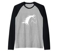 Silhouette Moderne de tête de Cheval Minimaliste étalon équestre Manche Raglan