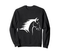Silhouette Moderne de tête de Cheval Minimaliste étalon équestre Sweatshirt
