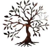 Silhouette murale en métal d'olivier 3D, sculpture murale en métal, décoration artistique créative d'arbre de vie, pour la décoration moderne de la maison dans le salon, 17,7 pouces/45 cm