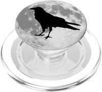 Silhouette Mystique de Corbeau Noir sur Pleine Lune PopSockets PopGrip pour MagSafe