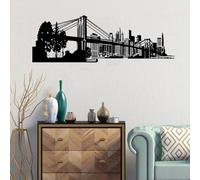 Silhouette noire de New York Vue murale Canapé mobile Chambre Arrière-plan de bureau Fresque décorative