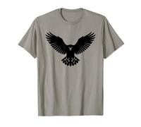 Silhouette Noire Majestic Raptor Ailes écartées Oiseau de Proie T-Shirt