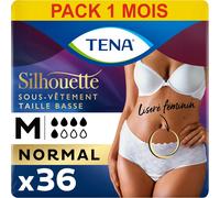Silhouette Normal Taille Basse-Sous-Vêtements Absorbants Jetables Incontinence Femme-Post-Accouchement-Pour Fuites Urinaires Modérées-Blanc-Taille M-36 Culottes (Pack 1 Mois).[W308]