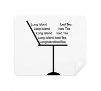 Silhouette of Long Island Ice Tea Cocktail Phone Screen Cleaner Glasses Chiffon de Nettoyage 2 pièces en Daim