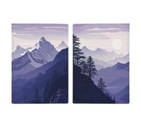 Silhouette of Mountains Étui de Passeport Voyage en Cuir Synthétique Imperméable avec Emplacements pour Cartes de Crédit pour Homme et Femme, 20,3 x 13,8 cm, Style :, 20.3x13.8cm