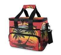 Silhouette Palm Trees Sac à déjeuner isotherme grande boîte à déjeuner réutilisable, étanche et congelable pour homme et femme, travail, pique-nique, voyage