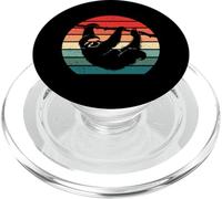 Silhouette Paresseux des années 60 et 70 rétro Vintage Coucher de Soleil Amoureux des Animaux PopSockets PopGrip pour MagSafe