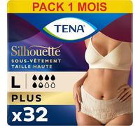 Silhouette Plus Taille Haute-Sous-Vêtements Absorbants Jetables Incontience Femme-Post-Accouchement-Pour Fuites Urinaires Modérées À Fortes-Crème-Taille L-32 Culottes (Pack 1 Mois).[W147]