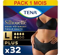 Silhouette Plus Taille Haute-Sous-Vêtements Absorbants Jetables Incontience Femme-Post-Accouchement-Pour Fuites Urinaires Modérées À Fortes-Noir-Taille L-32 Culottes (Pack 1 Mois).[W309]