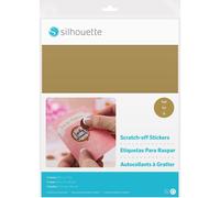 Silhouette Printable Scratch-Off Sticker Sheets, Gold, 8.5 x 11-Inch