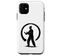 Silhouette Qi Gong dans Un Cercle Zen - Enso Ink Art Coque pour iPhone 11