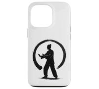 Silhouette Qi Gong dans Un Cercle Zen - Enso Ink Art Coque pour iPhone 13 Pro
