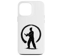 Silhouette Qi Gong dans Un Cercle Zen - Enso Ink Art Coque pour iPhone 13 Pro Max