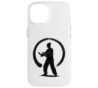 Silhouette Qi Gong dans Un Cercle Zen - Enso Ink Art Coque pour iPhone 14