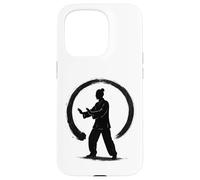 Silhouette Qi Gong dans Un Cercle Zen - Enso Ink Art Coque pour iPhone 15 Pro