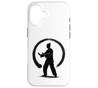 Silhouette Qi Gong dans Un Cercle Zen - Enso Ink Art Coque pour iPhone 16