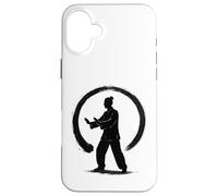 Silhouette Qi Gong dans Un Cercle Zen - Enso Ink Art Coque pour iPhone 16 Plus