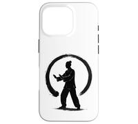 Silhouette Qi Gong dans Un Cercle Zen - Enso Ink Art Coque pour iPhone 16 Pro
