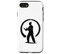 Silhouette Qi Gong dans Un Cercle Zen - Enso Ink Art Coque pour iPhone SE (2020) / 7/8