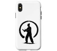 Silhouette Qi Gong dans Un Cercle Zen - Enso Ink Art Coque pour iPhone X/XS