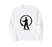 Silhouette Qi Gong dans Un Cercle Zen - Enso Ink Art Sweatshirt