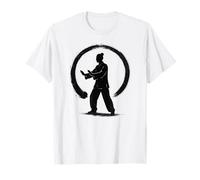 Silhouette Qi Gong dans Un Cercle Zen - Enso Ink Art T-Shirt