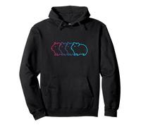 Silhouette rétro de cochon d'Inde Synthwave Esthétique pour les amoureux des animaux Sweat à Capuche