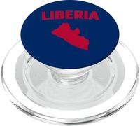 Silhouette Rouge isolée d'une Carte du Libéria PopSockets PopGrip pour MagSafe