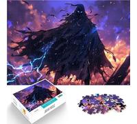 Silhouette Sombre avec éclairs Puzzle 1000 pièces pour Adultes Jeu Familial pour et Convient pour la décoration de Bureau 38x26cm