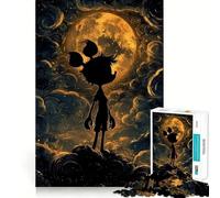 Silhouette sous la Pleine Lune Puzzle de 1000 pièces pour Adultes Jeu de logique mentale Anti-Stress Découpe Ferme 38x52cm