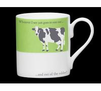 Silhouette Vert Vache Funny Mug en porcelaine anglaise, dans une oreille et en dehors du pis - Stoke on Trent, Angleterre