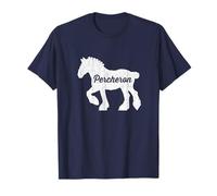 Silhouette vieillie de Percheron - Cheval de brouillon T-Shirt