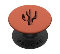 Silhouette Vintage du désert de Cactus Saguaro PopSockets PopGrip Adhésif