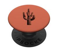 Silhouette Vintage du désert de Cactus Saguaro PopSockets PopGrip Adhésif