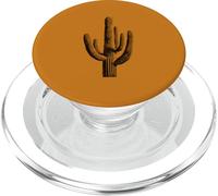 Silhouette Vintage du désert de Cactus Saguaro PopSockets PopGrip pour MagSafe