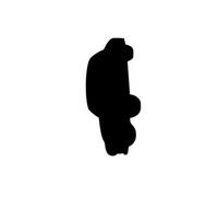 Silhouette Voiture ardoise - Feutre-craie inclus et kit velcro pour accrochage mural - 30x50cm