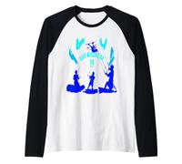 Silhouettes Bleu Aqua Life Begins at 20 Knots Manche Raglan