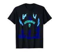 Silhouettes Bleu Turquoise Life Begins at 20 Knots T-Shirt