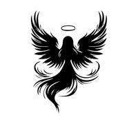 silhouettes d'anges Stickers gravés 49.4x67cm Stickers pour vitres Noir