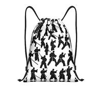 Silhouettes d'arts Martiaux (Imprimé) Sac De Piscine Drawstring Bags Unisexe Randonnée Sac De Sport pour Toilette Hommes Déjeuner 36X42Cm
