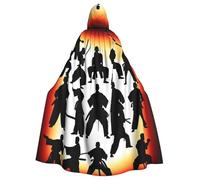 Silhouettes de cape de carnaval gothique à imprimé martial pour bal masqué et événements cosplay