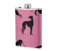 Silhouettes de lévriers Greyt Eda,Flasque de poche plate de 8 oz en acier inoxydable 304, idéale pour les activités de plein air.