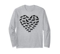 Silhouettes de Loup Formant Un cœur en Forme de Paquet d'animaux Manche Longue