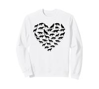 Silhouettes de Loup Formant Un cœur en Forme de Paquet d'animaux Sweatshirt